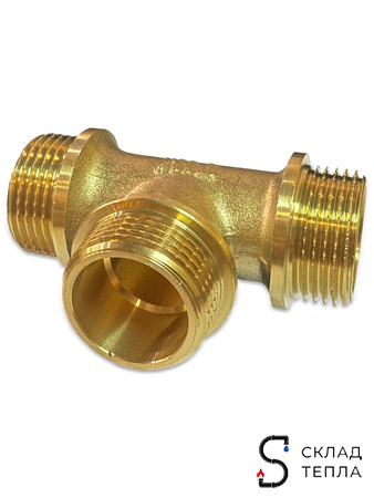 Тройник латунный резьбовой равнопроходный TIM (НР) - 2" (1шт). Вид 2.