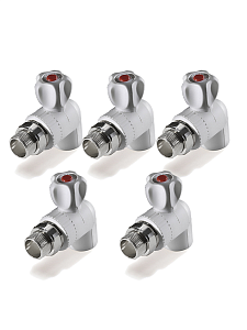 Кран шаровой для радиатора угловой TIM - 25 x 1/2' (комплект- 5 шт.)