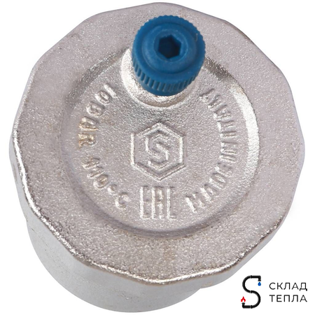 Воздухоотводчик автоматический STOUT - 1/2" (НР, воздухоотвод сверху, цвет никелированный). Вид 5.
