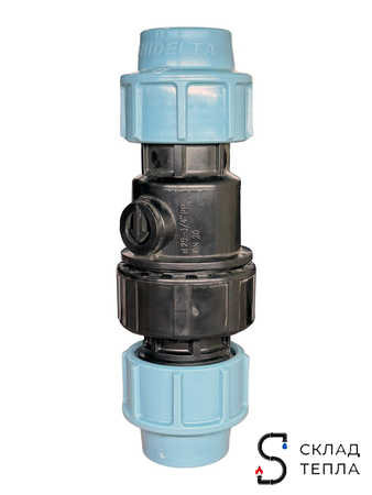 Обратный клапан Unidelta 50 (винтовой, для труб ПНД). Вид 2.