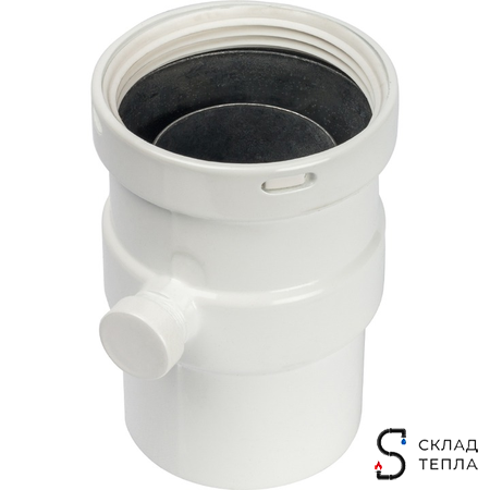 STOUT Элемент дымохода вертикальный D80 п/м с патрубком для отвода конденсата. Вид 1.