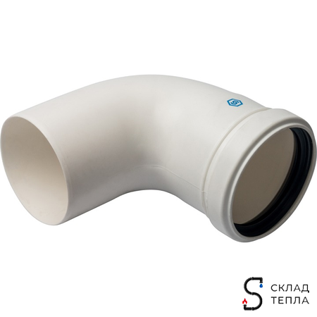 STOUT Элемент дымохода конденсац. угол 87° DN80 м/п PP-FE. Вид 1.