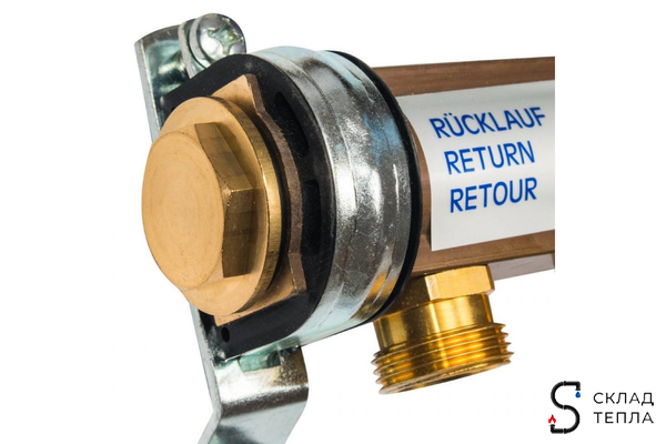 Коллекторная группа WATTS HKV/A - 1"ВР/ВР на 11 контуров 3/4"EK (латунь). Вид 3.