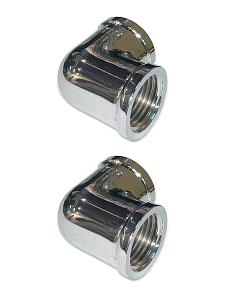 Отвод 90° латунный резьбовой равнопроходный TIM (ВР/ВР) - 1' (хромированный, 2шт.)