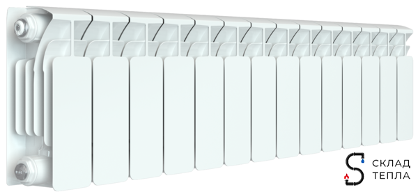 Радиатор биметаллический Rifar Base 200 - 16 секций. Вид 1.