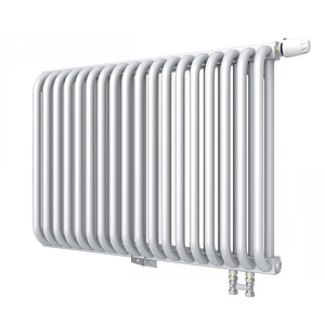 Радиатор 2 трубчатый Rommer Ventil 500 - 19 секций (нижнее подключение, цвет белый RAL9016)