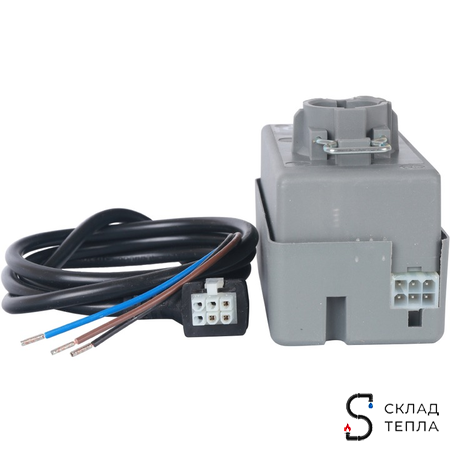 Компактный 2-ходовой зональный клапан STOUT с сервоприводом 230V (кабель 1м. НР 1", Kv 12). Вид 11.