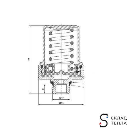 Компенсатор гидроударов SantechSystems - 1/2" (НР, Рн 16-50 бар). Вид 9.