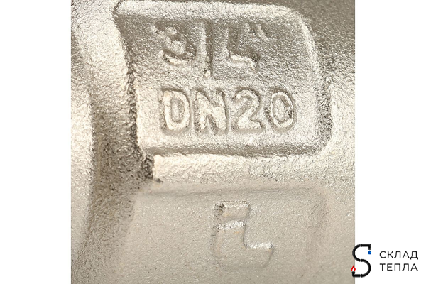 Кран шаровой полнопроходной ITAP IDEAL 098 - 3/4" (ВР/НГ, PN40, Tmax 150°С, ручка-бабочка красная). Вид 14.