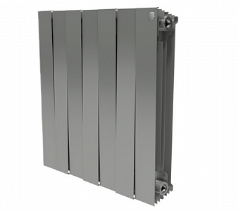 Радиатор биметаллический Royal Thermo PianoForte 500 Silver Satin (Серый) - 7 секций Радиатор биметаллический Royal Thermo PianoForte 500 Silver Satin (Серый) - 7 секций