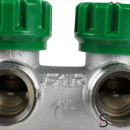 Коллектор FAR MULTIFAR 3821 - 3/4"(НР/ВР) на 2 контура 1/2"(EK). Вид 7.