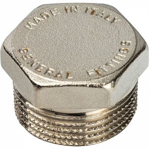 Заглушка латунная с наружной резьбой STOUT - 3/4' (никелированная)