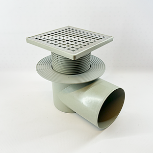 Трап горизонтальный регулируемый VALFEX 150х150 с выпуском 110мм (решетка из нерж. стали)