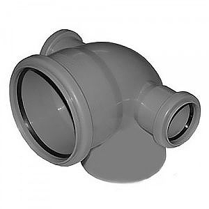 Отвод 87° с двумя патрубками для внутренней канализации СИНИКОН - 110 x 50