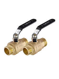 Кран шаровой TIM - 3/4' (НР/НР, ручка-рычаг черная, 2шт)