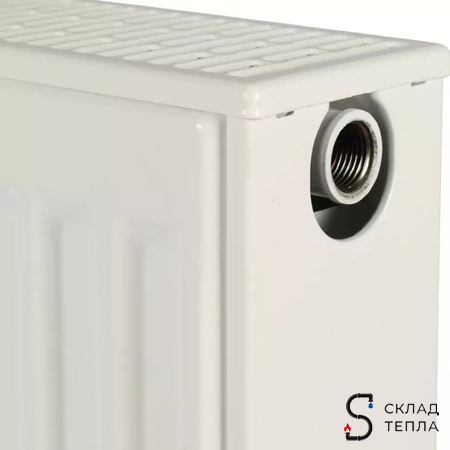 Радиатор стальной KERMI FKO 22 - высота 200 мм, длина 3000 мм с боковым подключением. Вид 8.