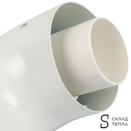 Отвод 90° для коаксиального дымохода STOUT D60/100 мм (для конденсационного котла Vaillant, Ariston). Вид 5.