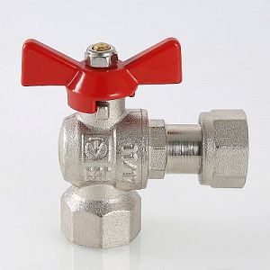 Кран шаровой угловой с накидной гайкой Valtec 3/4" (ВР/НГ, ручка бабочка) Кран шаровой угловой с накидной гайкой Valtec 3/4' (ВР/НГ, ручка бабочка)