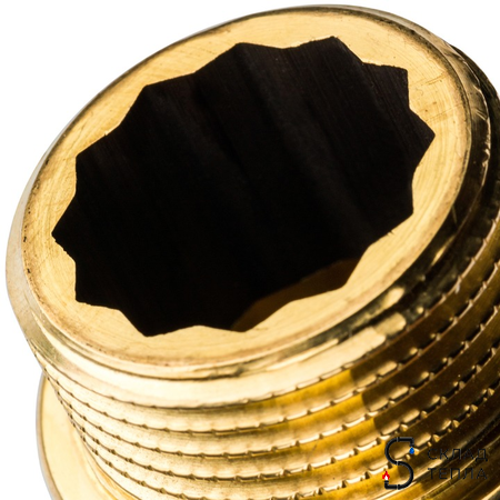 Удлинитель резьбовой STOUT - 3/4" длина 20 мм (НР/ВР, цвет латунный). Вид 4.