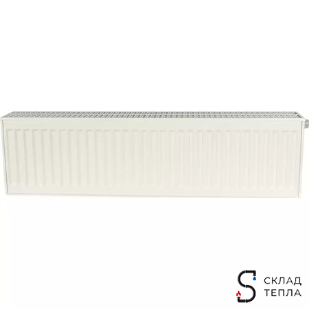 Радиатор стальной KERMI FTV 33 - высота 200 мм, длина 3000 мм с нижним подключением. Вид 2.