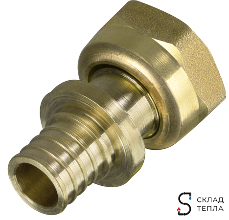 Переход на накидную гайку TIM - 25 x 3/4" (для труб из сшитого полиэтилена, 1 шт). Вид 1.