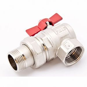 Кран шаровой полнопроходной угловой ITAP IDEAL 298 - 1/2' (ВР/НР, PN50, ручка-бабочка красная)