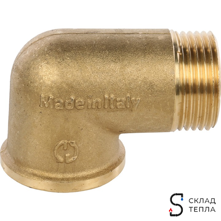 Отвод 90° латунный резьбовой равнопроходный STOUT (НР/ВР) - 1/2". Вид 3.