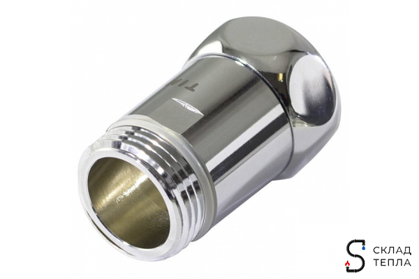 Соединение прямое TIM 3/4" х 1/2" (НГ/НР) для полотенцесушителя (пара). Вид 1.