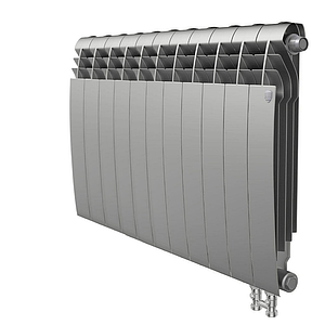 Радиатор биметаллический Royal Thermo BiLiner 500 V Silver Satin (Н) (Серый) - 11 секций