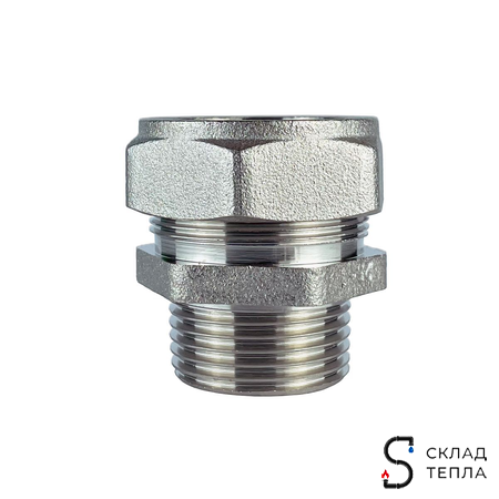 Переход на наружную резьбу TIM 25 х 1 1/4" для гофрированной трубы. Вид 4.