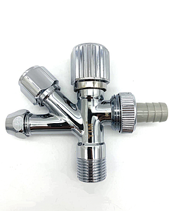 Вентиль угловой комбинированный TIM - 1/2' х 10мм (НР, с отражателем, хромированный)