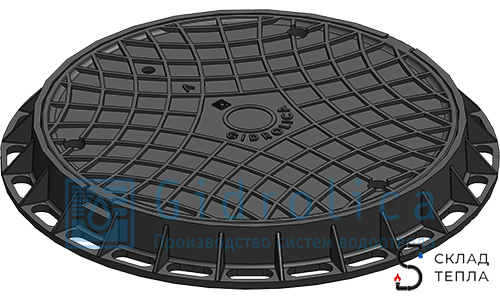 Люк канализационный пластиковий черный Gidrolica 80х750 мм. Вид 1.