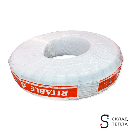 Труба из сшитого полиэтилена RITABLE - 25x3,5 (PE-Xa/EVOH, PN10,  бухта 50 м, цвет серый). Вид 6.