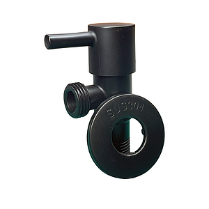 Кран угловой с рычагом TIM - 1/2' x 1/2' (НР/НР, с отражателем, черный матовый)