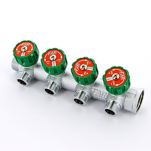 Коллектор FAR MULTIFAR 3824 - 3/4'(НР/ВР) на 4 контура 1/2'(плоское упл.)