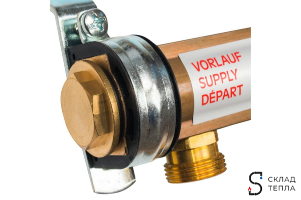 Коллекторная группа WATTS HKV/A - 1"ВР/ВР на 11 контуров 3/4"EK (латунь). Вид 2.