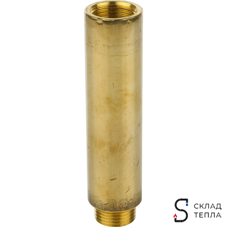 Удлинитель резьбовой STOUT - 1/2" длина 100 мм (НР/ВР, цвет латунный). Вид 3.