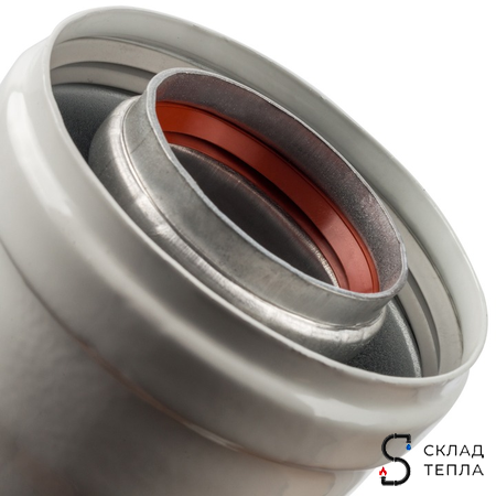 Конденсатосборник горизонтальный для коаксиального дымохода STOUT D60/100 мм. Вид 3.