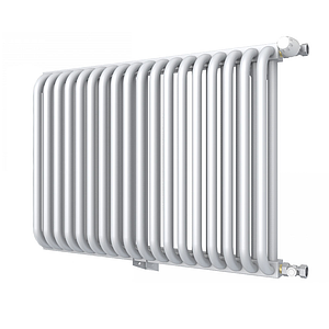 Радиатор 2 трубчатый Rommer 500 - 19 секций (боковое подключение, цвет белый RAL9016)