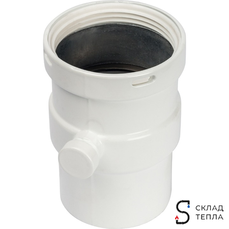 STOUT Элемент дымохода горизонтальный DN80 п/м с патрубком для отвода конденсата. Вид 1.