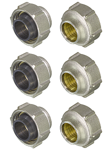 Соединение резьбозажимное TIM - 3/4' для стальных и медных труб 15x1,0 (6 шт.)