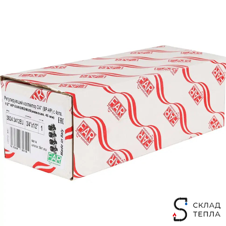 Коллектор FAR MULTIFAR 3824 - 3/4"(НР/ВР) на 4 контура 1/2"(EK). Вид 12.