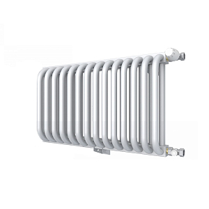 Радиатор 2 трубчатый Rommer 300 - 15 секций (боковое подключение, цвет белый RAL9016)