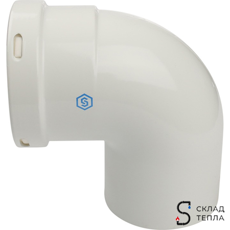 STOUT Элемент дымохода отвод 90° п/м DN80. Вид 3.