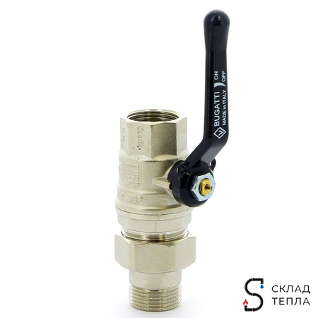 Кран шаровой полнопроходной Bugatti Oregon 320 - 3/4" (ВР/НГ, PN40, ручка-рычаг черная). Вид 5.