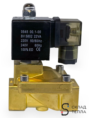 Клапан электромагнитный TIM - 3/4" (PN16, 220В, нормально закрытый). Вид 5.