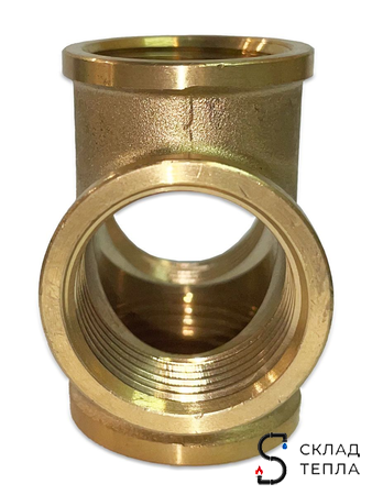 Крестовина латунная резьбовая TIM (ВР) - 1" (1шт). Вид 4.