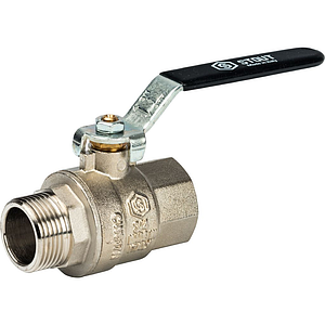 Кран шаровой полнопроходной STOUT - 3/4' (НР/ВР, PN40, Tmax 150°С, ручка-рычаг черная)