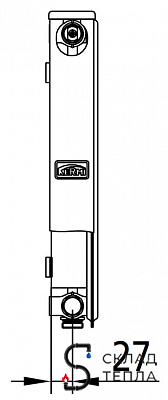Радиатор стальной KERMI FTV 11 - высота 400 мм, длина 3000 мм с нижним подключением. Вид 16.