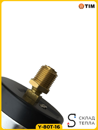 Термо-Манометр TIM Y-80T аксиальный (D-80 мм, 0-16 бар). Вид 7.